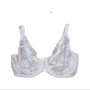 Glamorise Floral Lace Plunge UnPadded Bridal Bra